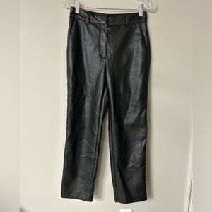 Babaton Command Cropped Mid-Rise Vegan Black Trousers